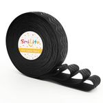 SmiLife Silicone Gripper Elastic Band, 1.1 Inches Non-Slip Silicone Elastic Gripper Band for Garment, 12 Yards, Black