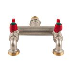 Outdoor Faucet, Heavy Duty Brass Two-Way Faucet, Solid Brass Faucet Splitter, Garden Faucet Hose Splitter, 1/2" Male Inlet and 3/4" Male Two-Way Outlet with 2 Individual Valve Switches