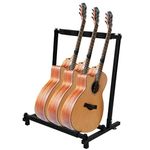 Holdfiturn Multi Guitar Stand Guitar Rac Guitar Display Floor Stand Foldable Universal Display Rack Guitars Display Stand Rack Guitar Stand for Multiple Guitars for 3 Guitars