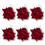 CHOTALIYA Red Rose Flower Juda Hair pin, Handmade Combo of 6 quantity Red Hairpins, Stylish Hair Accessories For Girls and Women - Pack of 6