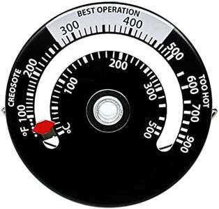 MIVAIUN Magnetica Stufa Log Bruciatore Termometro BBQ termometro per tutti i tipi di griglie, smoker, affumicatori e barbecue a carrello, analogico, accessorio per barbecue (Nero)