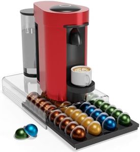 Storage Drawer for Nespresso Vertuo Coffee Pod Holder for Counter Acrylic Coffee Capsule Organizer - 40 Pods