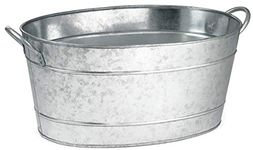 Galvanised Steel Oval Beverage Tub 21ltr | Party Tub, Drinks Pail, Beer Bottle Cooler