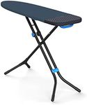 Joseph Joseph Glide Plus Ironing Board 130 x 38cm with Compact Adjustable Legs and Integrated Heat Resistant Steam Iron Rest Advance, Anti-drip, super absorbent cotton cover, Black/Blue