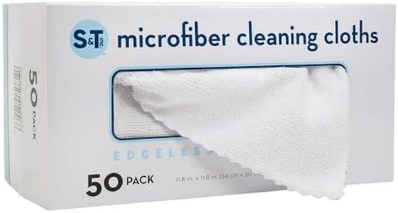 S & T Microfiber Bulk Cleaning Cloth 50 Pack with Box