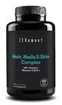 Hair, Nails & Skin Complex, with Vitamins, Minerals & Biotin, 120 Capsules | for Hair Loss and weak Skin and Nails | Vegan, Non-GMO, Additive Free | Zenement