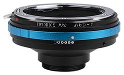 Fotodiox Pro Lens Adapter Nikon F Mount G-Type D/SLR Lens to C-Mount (1" Screw Mount) Cine & CCTV Camera Body with Built-In Aperture Control Dial