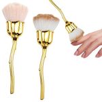2 PACK Rose Nail Art Dust Cleaner Brush Super Soft Concealer Facial Brush Professional Nail Art Tool for Nail Trimming Cleaning Makeup Brush Tools