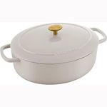 Ballarini Bellamonte Cast Iron 5-qt Oval Dutch Oven - Crema White