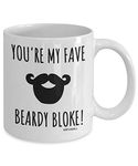 MIPOMALL Father's Day Gifts, Beard Mugs for Men, Valentines Gifts for Him, Christmas Presents, Birthday, You're My Fave Beardy Bloke MG0043