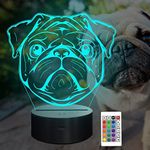 Attivolife Pug Lamp Gifts, 3D Lamp 
