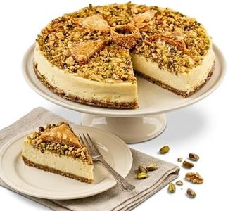 Andy Anand Luxurious Baklava Cheesecake: Turkish Honey & California Cream Fusion - Gourmet 9-inch Dessert Delight, 2.8 lbs