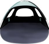 WhiteFang Beach Tent Anti-UV Portable Sun Shade Shelter for 6 Person with Blackout Shelter, Extendable Floor with 3 Ventilating Mesh Windows Plus Carrying Bag, Stakes and Guy Lines (Mint Green)