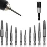 LFCFBH 11PCS Damaged Screw Extractor Set, Screw Remover and Extractor Bit Set, 5 Practical Sizes with Quick Stripped Removal Tool