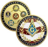 US Masonic Veteran Challenge Coin Military Family Collectibles-Army Navy Air Force Marine Corps Coast Guard