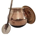 SARADHA METALS Bronze Handi Pot Set with Lid and Spoon for Cooking Laddle, Kumbakonam Special Traditional 1 Kg Rice Cooking Capacity -Vessel Weight 2 KG Ideal for preparing Pongal, Upma