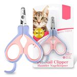 EooCoo Cat Nail Clipper Non Slip Handles, Simple Use Professional Kitten Claw Clippers Tool for Small Animals
