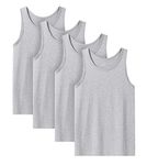 LAPASA Cotton Vests 4 Pack Men's Tank Tops Sleeveless Plain Essential Light Undershirts M36 Light Heather Grey L