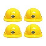 4 Pcs Yellow Construction Hat Kids Role Play Construction Worker Hard Helmet Party Dress Up Supplies