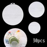 iSuperb 30 Pack Round Plastic Canvas Shape Mesh Sheets for Embroidery Crafting, Yarn, Knit and Crochet Projects (30Pcs)