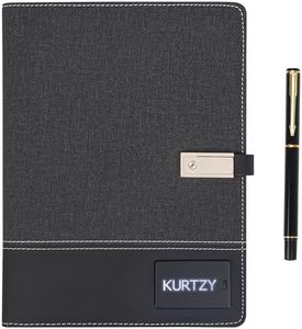 Kurtzy Multi-Function Wireless Charging Notebook - A5 Travel Portfolio with 8000mAh Mobile Power Bank & 16GB USB Flash Drive - Smart Business Folder