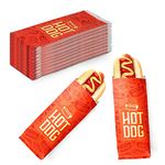 Angel's Peel Lounge Printed Aluminum Foil Hot Dog Bags (Pack of 50) - Disposable Hot Dog Sleeves – Grease Proof Party Supplies for Carnival, Fundraiser, Concession Stand (3 1/2" x 1 1/2" x 9")