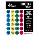 Perco Garage Sale Price Stickers - 1000+ Pre-Priced & 75+ Blank Stickers - Easy-to-Read Price Tags for Effective and Attractive Pricing ââ‚¬â€œ Ideal for Yard Sales, Flea Markets, County Fairs & Retail Use