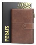 FEDUS Brown, Faux Leather Passport Holder for Men, Passport Holder for Women's Passport Cover Case Wallet, Boarding Pass Slots RFID Protected Travel Accessories Organiser