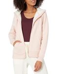 Amazon Essentials Women's Sherpa-Lined Fleece Full-Zip Hooded Jacket (Available in Plus Sizes), Light Pink, L