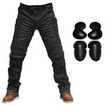 2019 Men Motorcycle Riding Jeans Armor Racing Cycling Pants with Upgrade Knee Hip Protector Pads (Black, XL=34)