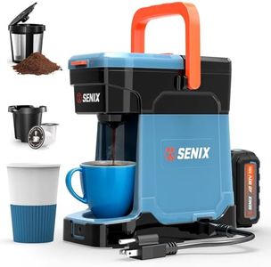SENIX X2 20V Max* Portable Hybrid Coffee Maker, Compatible with K-Cups, Ground, Pods, 8oz Pour, Includes Battery, Charger & Power Cord (CMX2-M4)