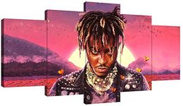 Artzon Legends Never Die Rap Singer 999 Juice WRLD Hip-hop Art Canvas Posters - 5 Piece Poster-Wall Art Print -100x50CM -Framed