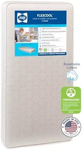 Sealy Flex Cool Breathable Hypoallergenic 2-Stage Dual Firm Waterproof Baby Crib Mattress & Toddler Bed Mattress, Cotton Cover, 204 Premium Coils, Air Quality Certified, Made in USA, 52"x28"