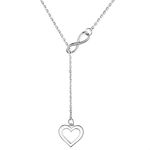 AM ANNIS MUNN Infinite Love Necklace - 925 Sterling Silver Eternity Love Heart Pendant Necklace, Dainty Necklace Valentine's Day Jewelry Birthday Gifts for Women