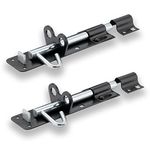 XFORT® 2 Pack Brenton Strong Sliding Lockable Padbolt 100mm (4") Ideal for use with Shed Doors, Gates and Outhouse Doors (100mm, Black)