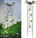 Taylor & Brown Bird Bath Bowl with Garden Trellis Outdoor, Vintage Decorative Birdbaths Bowl for Climbing Plants Flowers, Freestanding Garden Plant Support with Detachable Iron Bowl (Hummingbird)