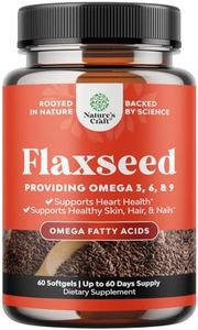 Flaxseed Oil 1000mg Softgels - High Potency Flax Seed Oil Softgels for Heart Health Digestion and Brain Support - Cold Pressed Organic Flaxseed Providing Plant Based Omega 3 6 9