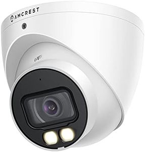 Amcrest Analog 5MP NightColor Outdoor Security Camera, Turret 5MP @ 25fps, CCTV-Coax-BNC, 131ft Full Color Night Vision, Mic, 112° FOV (Not an IP Camera) (DVR Required, Not Included) (AT5N28-W)