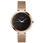 TIMEX Analog Grey Dial Women's Watch-TW000X222 Stainless Steel, Rose Gold Strap