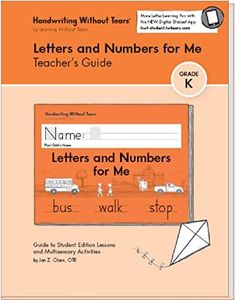 Learning Without Tears - Letters and Numbers for Me Teacher's Guide, Current Edition - Handwriting Without Tears Series - Kindergarten Writing Book - Capital Letters, Numbers - for School or Home Use