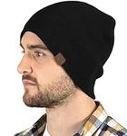 Tough Headwear Knitted Beanie Winter Hats for Men & Women - Mens Toboggan Hat - Knit Caps - Womens Beanie Hats - Mens Beanies Black