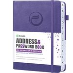 Address Book with Alphabetical Tabs, Hardcover Password Book, Address Organizer Keep track of Phone Numbers, Special days, Birthdays, Anniversaries and Notes (5.8″x 8.3″, Purple)