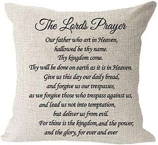 The Lord s Prayer Blessing Gift to Family Friend Farmhouse Cotton Linen Square Throw Waist Pillow Case Decorative Cushion Cover Pillowcase Sofa 18x18 inches