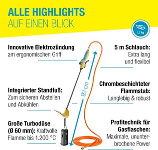GLORIA Thermoflamm Bio Weed Burner – Thermal Garden Weed Remover