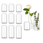 Glasseam Bud Vases Set of 12, Cute Small Vases for Centerpieces, Handmade Clear Glass Vases for Flowers, Modern Bulk Wedding Vases for Decor, Unique Decorative Flower Vase for Dining Table Decoration