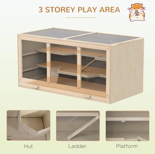 Pawhut Large Wooden Hamster Cage – Spacious Small Pet Habitat