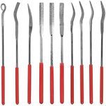 Bestgle 10Pcs Mini Diamond Needle File Set Jewelers Hand Files Tool Kit for Metal Ceramic Stone Jewelry Rough Carving Glass Filing, 140mm/5.1" Length