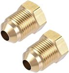 uxcell Brass Pipe fitting, 3/8 SAE Flare Male 1/4 SAE Female Thread, Tubing Adapter Connector, for Air Conditioner Refrigeration, 2Pcs