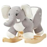 FUNLIO Elephant Baby Rocking Horse for Toddlers 6 Months to 3 Years, Cute & Graceful Grey Elephant Rocker for Baby Girl, Stuffed Plush Ride-on Rocking Animal, Easy to Assemble, CPC & CE Certified