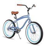 JOYSTAR 20 Inch Kids Beach Cruiser Bike for Girls and Boys Ages 7-10 Years Old Single Speed Kids Bike with Coaster Brake Blue